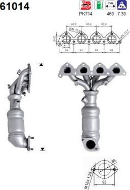 AS 61014 - Каталізатор autocars.com.ua