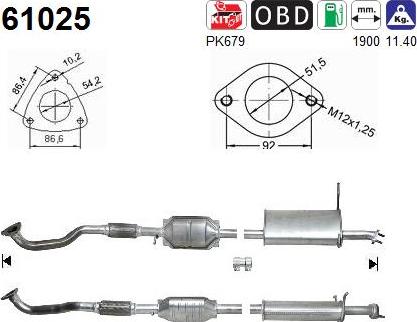 AS 61025 - Каталізатор autocars.com.ua