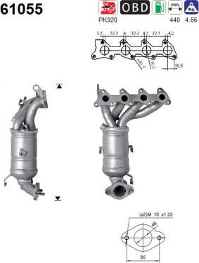 AS 61055 - Каталізатор autocars.com.ua