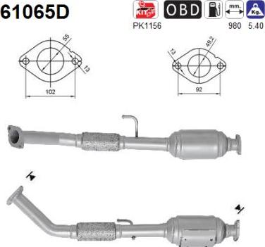 AS 61065D - Каталізатор autocars.com.ua