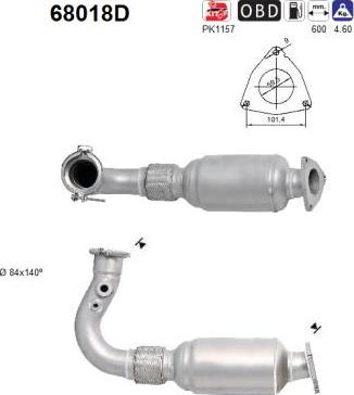 AS 68018D - Каталізатор autocars.com.ua