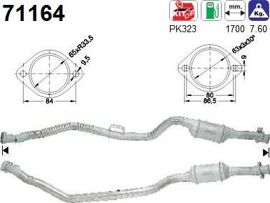 AS 71164 - Каталізатор autocars.com.ua