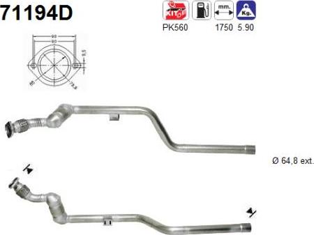 AS 71194D - Каталізатор autocars.com.ua