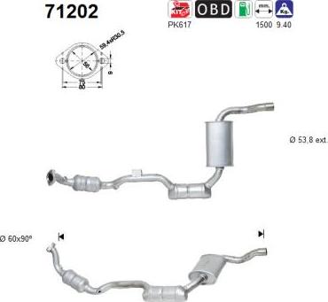 AS 71202 - Каталізатор autocars.com.ua