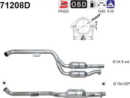 AS 71208D - Каталізатор autocars.com.ua