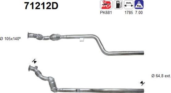 AS 71212D - Каталізатор autocars.com.ua