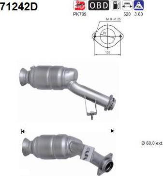 AS 71242D - Каталізатор autocars.com.ua