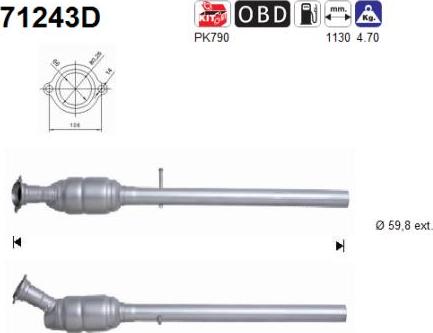 AS 71243D - Каталізатор autocars.com.ua