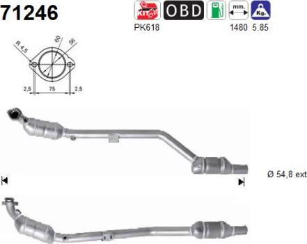 AS 71246 - Каталізатор autocars.com.ua