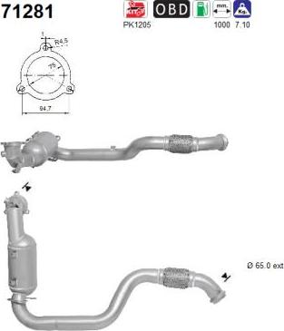 AS 71281 - Каталізатор autocars.com.ua