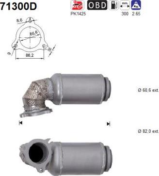 AS 71300D - Каталізатор autocars.com.ua