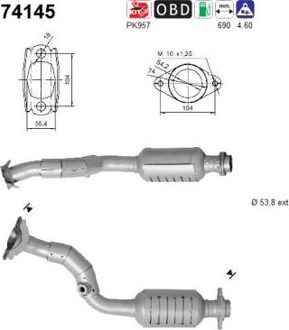 AS 74145 - Каталізатор autocars.com.ua