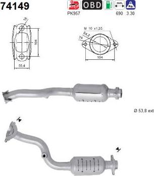 AS 74149 - Каталізатор autocars.com.ua