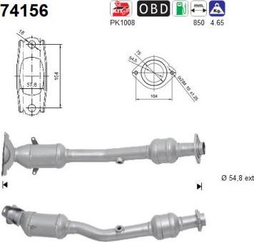 AS 74156 - Каталізатор autocars.com.ua