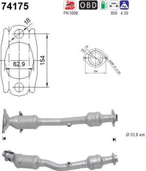 AS 74175 - Каталізатор autocars.com.ua