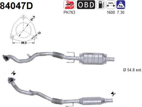 AS 84047D - Каталізатор autocars.com.ua