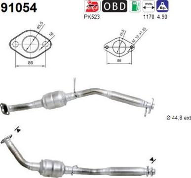 AS 91054 - Каталізатор autocars.com.ua