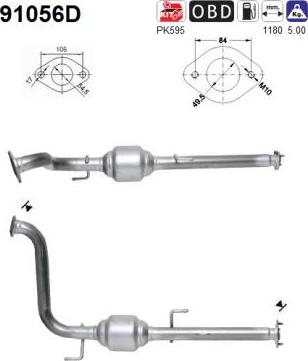 AS 91056D - Каталізатор autocars.com.ua