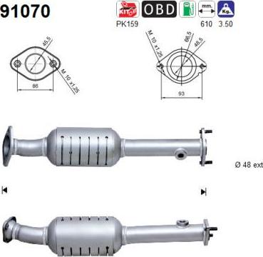 AS 91070 - Каталізатор autocars.com.ua