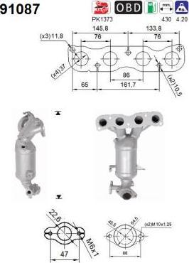 AS 91087 - Каталізатор autocars.com.ua