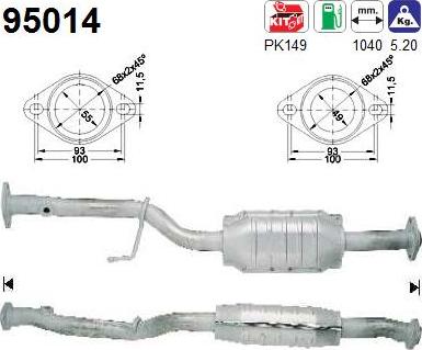 AS 95014 - Каталізатор autocars.com.ua