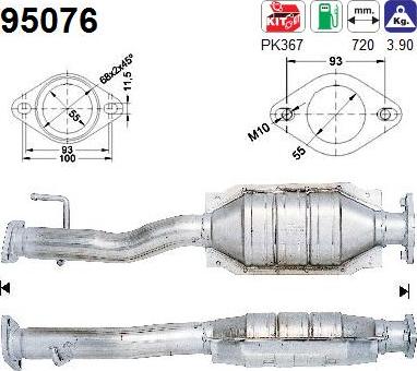 AS 95076 - Каталізатор autocars.com.ua