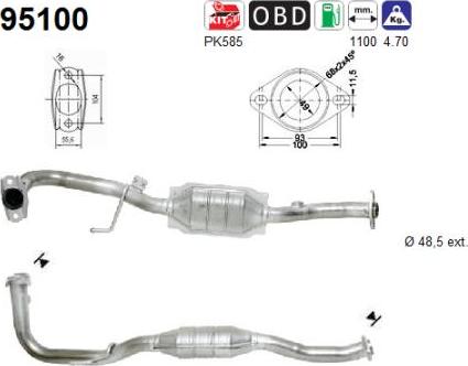 AS 95100 - Каталізатор autocars.com.ua