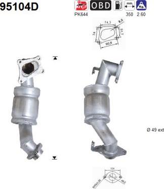 AS 95104D - Каталізатор autocars.com.ua