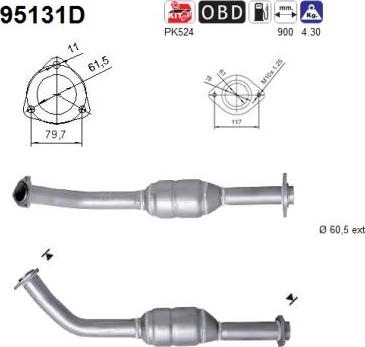 AS 95131D - Каталізатор autocars.com.ua