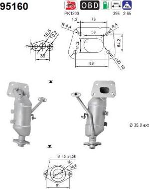 AS 95160 - Каталізатор autocars.com.ua