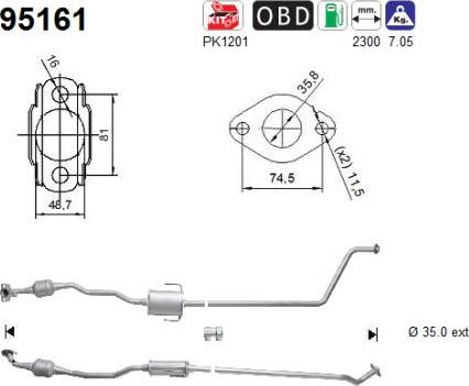 AS 95161 - Каталізатор autocars.com.ua