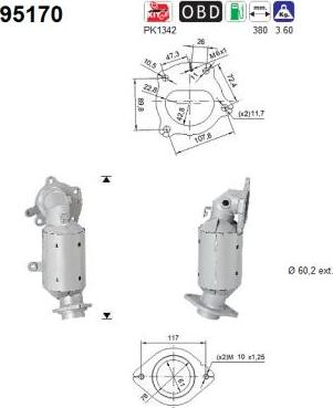 AS 95170 - Каталізатор autocars.com.ua