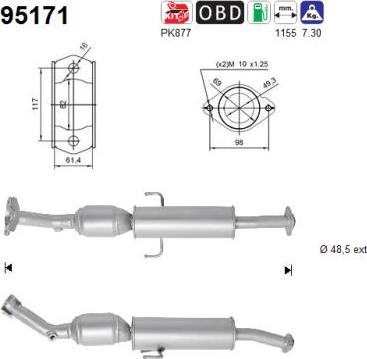 AS 95171 - Каталізатор autocars.com.ua