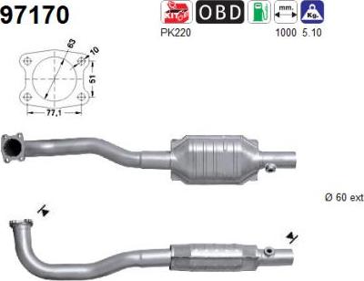 AS 97170 - Каталізатор autocars.com.ua