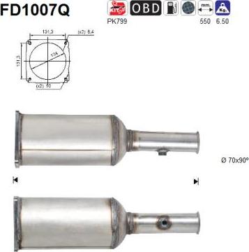AS FD1007Q - сажі / частковий фільтр, система вихлопу ОГ autocars.com.ua