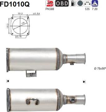 AS FD1010Q - Сажевый / частичный фильтр, система выхлопа ОГ avtokuzovplus.com.ua