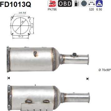 AS FD1013Q - сажі / частковий фільтр, система вихлопу ОГ autocars.com.ua