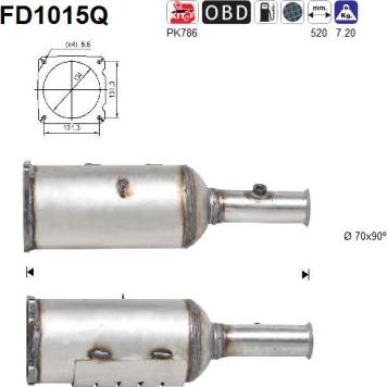 AS FD1015Q - сажі / частковий фільтр, система вихлопу ОГ autocars.com.ua