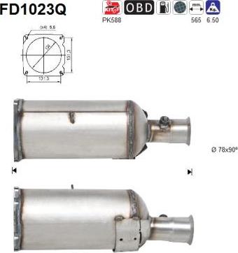 AS FD1023Q - Сажевый / частичный фильтр, система выхлопа ОГ avtokuzovplus.com.ua