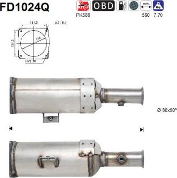 AS FD1024Q - сажі / частковий фільтр, система вихлопу ОГ autocars.com.ua