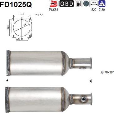 AS FD1025Q - сажі / частковий фільтр, система вихлопу ОГ autocars.com.ua