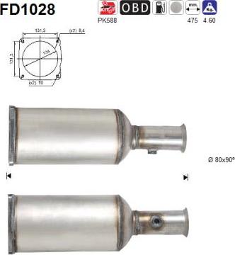 AS FD1028 - сажі / частковий фільтр, система вихлопу ОГ autocars.com.ua