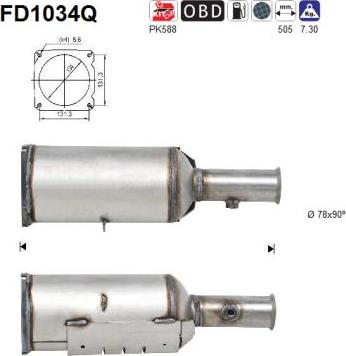 AS FD1034Q - сажі / частковий фільтр, система вихлопу ОГ autocars.com.ua