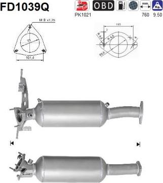 AS FD1039Q - сажі / частковий фільтр, система вихлопу ОГ autocars.com.ua