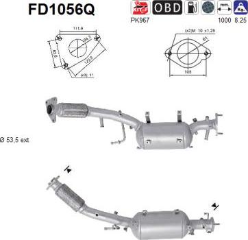 AS FD1056Q - Сажі / частковий фільтр, система вихлопу ОГ autocars.com.ua