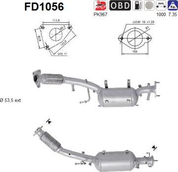 AS FD1056 - сажі / частковий фільтр, система вихлопу ОГ autocars.com.ua