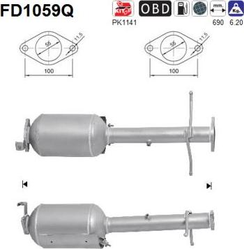 AS FD1059Q - Сажі / частковий фільтр, система вихлопу ОГ autocars.com.ua