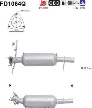 AS FD1064Q - сажі / частковий фільтр, система вихлопу ОГ autocars.com.ua