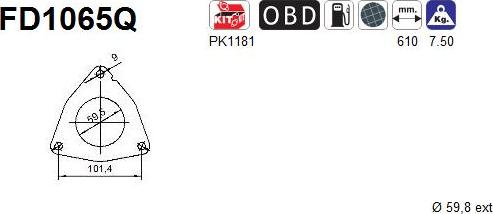 AS FD1065Q - сажі / частковий фільтр, система вихлопу ОГ autocars.com.ua