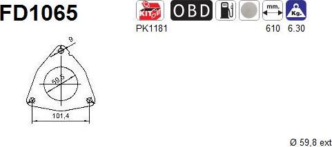 AS FD1065 - сажі / частковий фільтр, система вихлопу ОГ autocars.com.ua